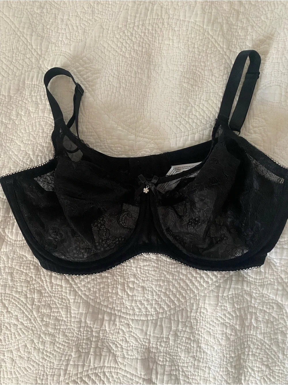 Wacoal Retro Chic Black Full Figure Underwire Bra 38D